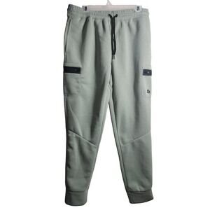 RBX Active Men's Fleece Cargo Jogger Pants Comfort Fit Sage Green Medium